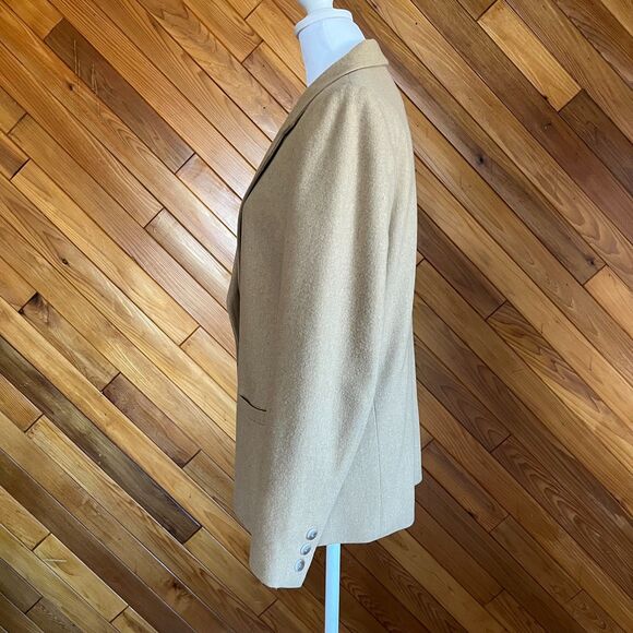 Vintage 70s Tan Wool Blend Blazer - Picture 3 of 8